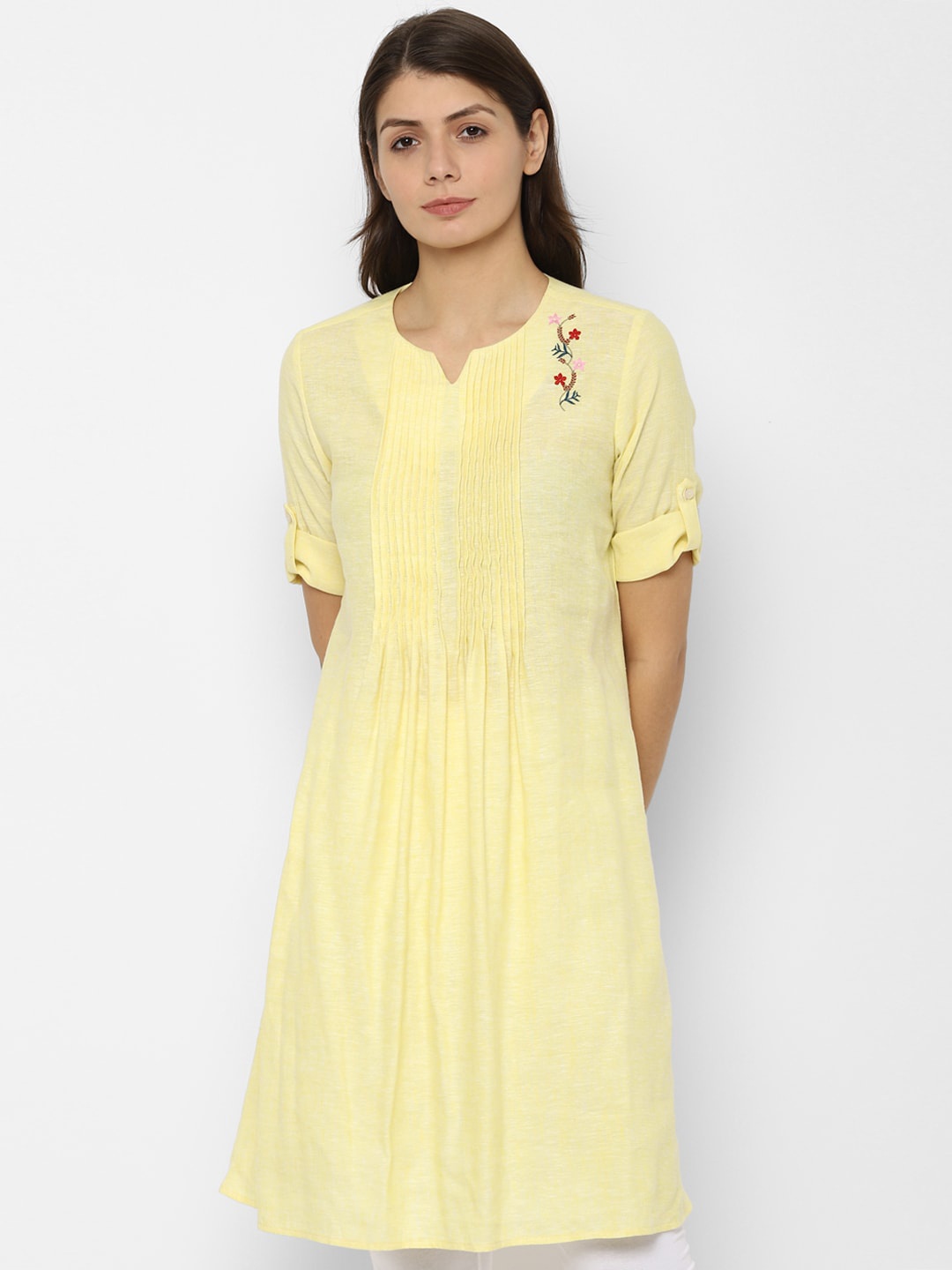 

Allen Solly Women Yellow Solid Tunic
