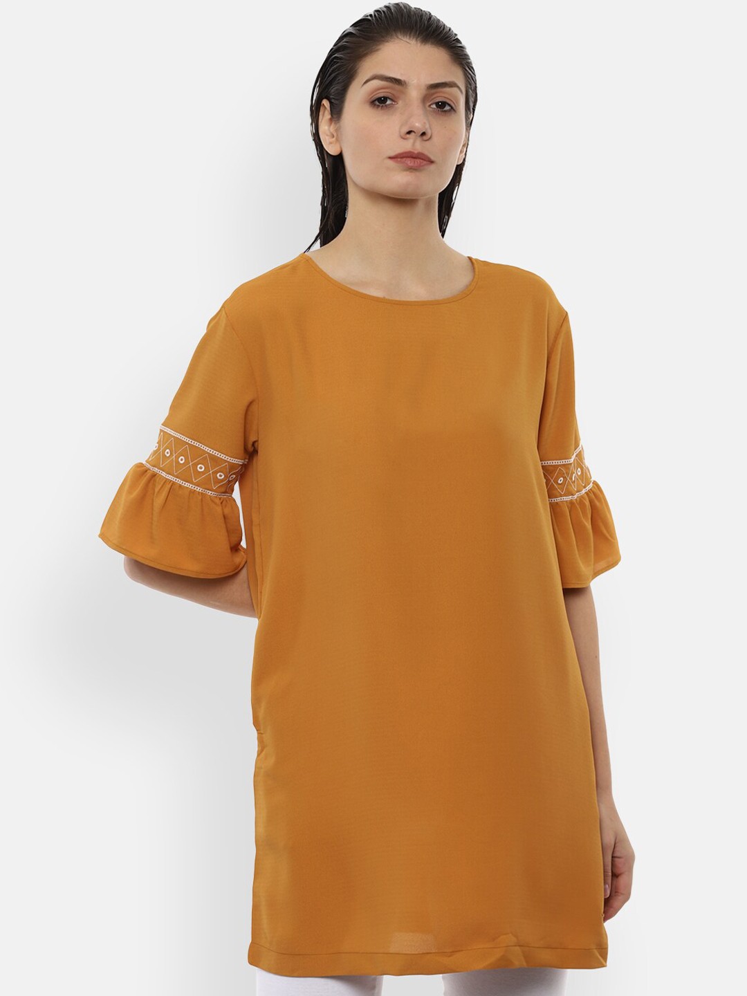 

Van Heusen Woman Yellow Solid Tunic