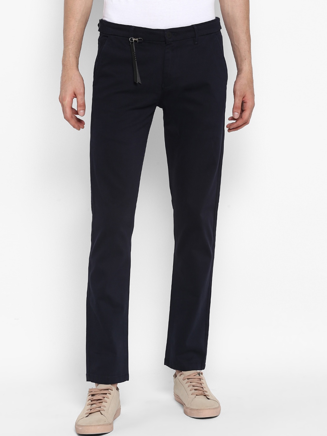 

SPYKAR Men Navy Blue Slim Fit Solid Regular Trousers