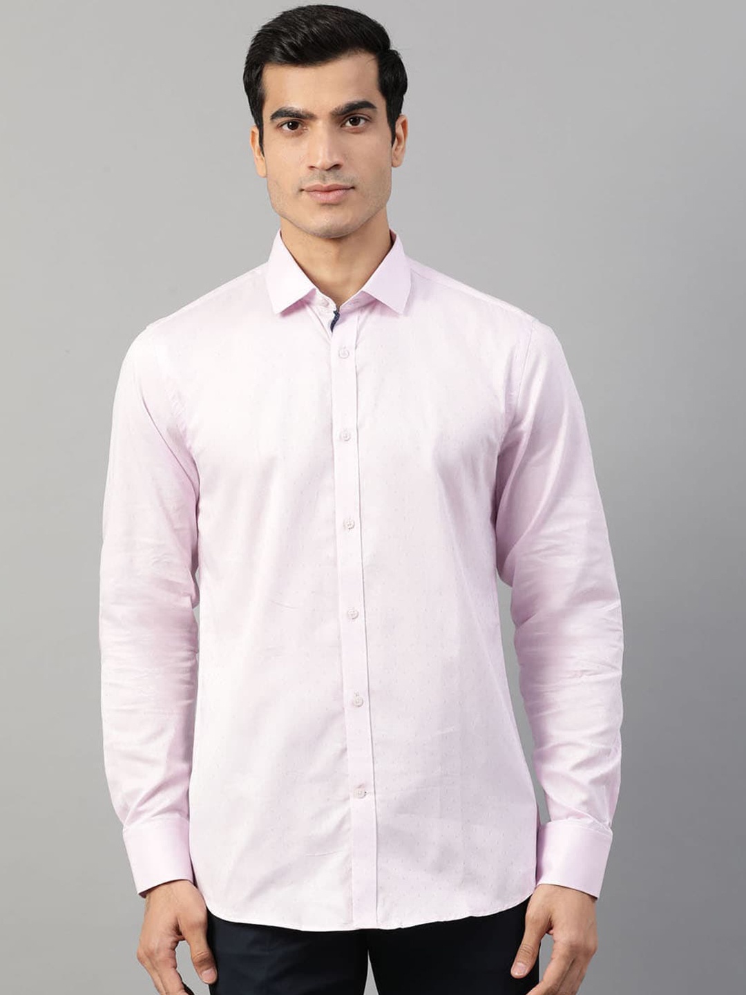 

HARSAM Men Pink Regular Fit Printed Casual Shirt