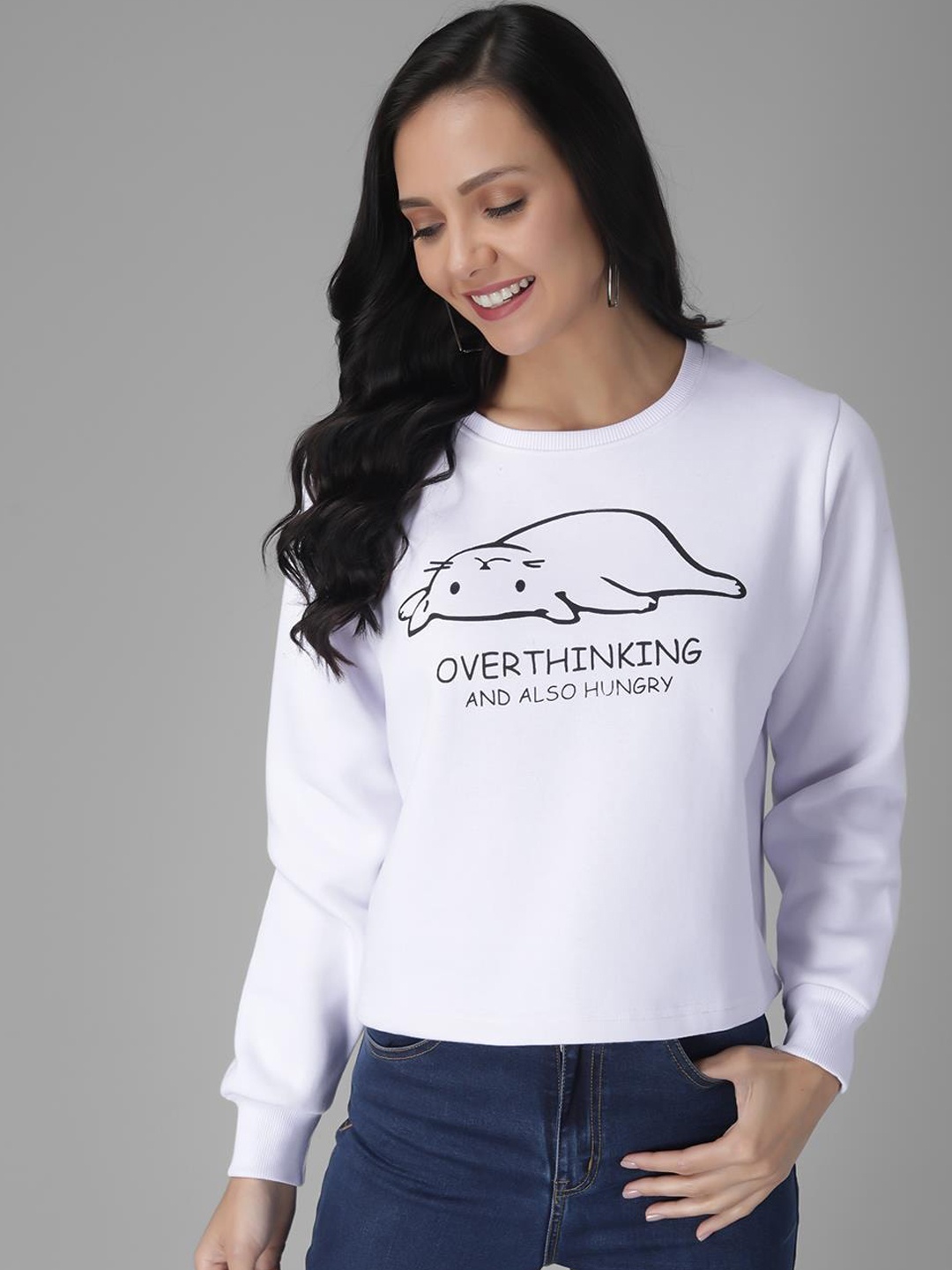 

Kotty Women Off-White Printed Sweatshirt