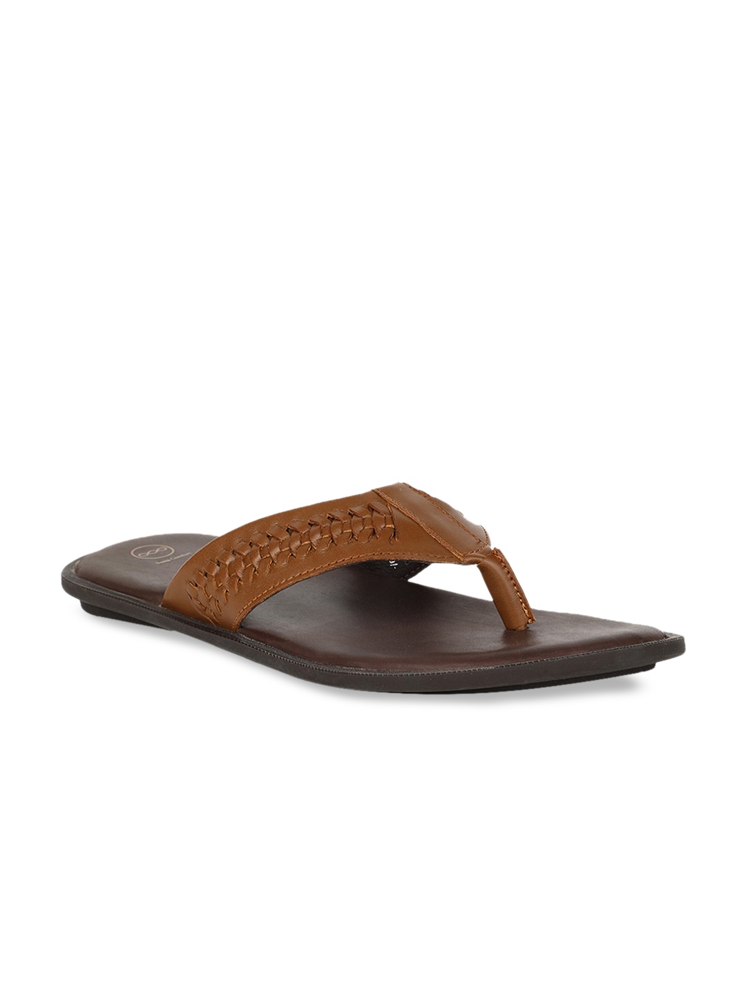 

Hush Puppies Men Brown Woven Design Leather Comfort Sandals