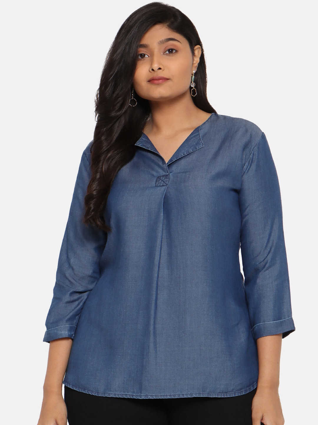 

The Pink Moon Women Blue Solid Top
