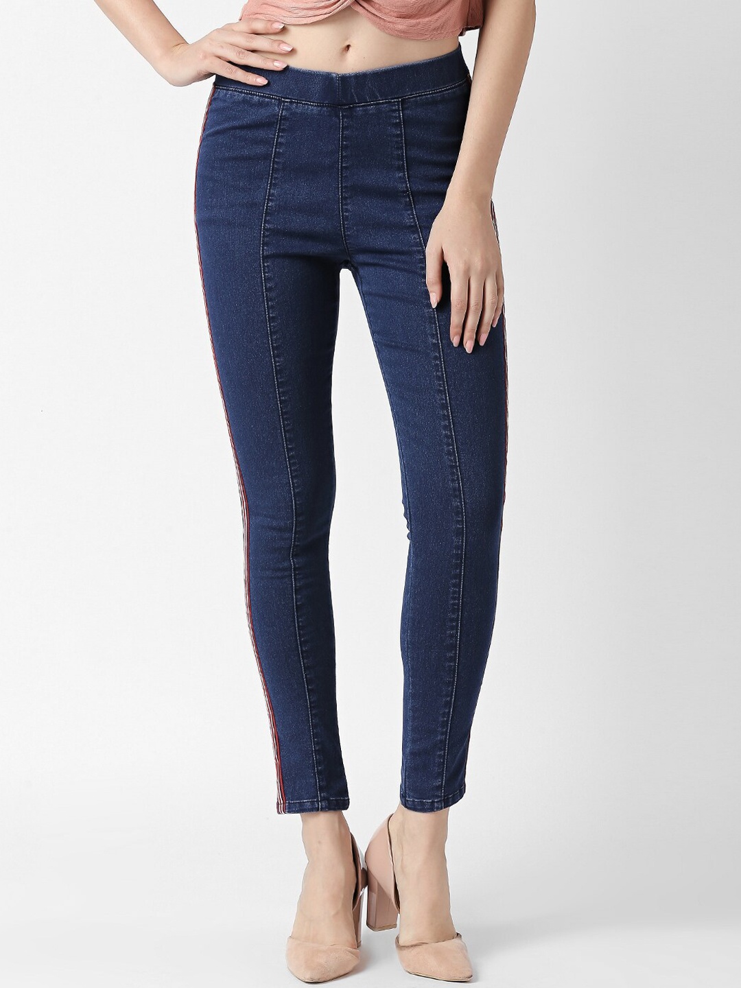 

High Star Women Navy Blue Slim Fit Mid-Rise Clean Look Stretchable Jeans