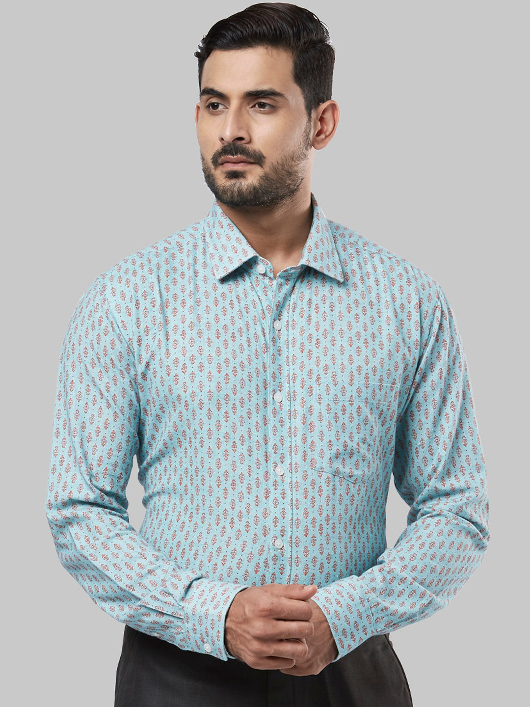 

Ethnix by Raymond Men Blue Manhattan Tailored Fit Printed Casual Shirt