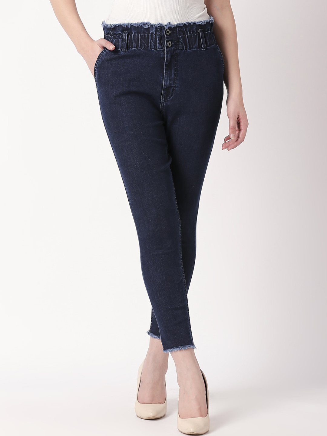 

High Star Women Navy Blue Skinny Fit Mid-Rise Clean Look Stretchable Jeans