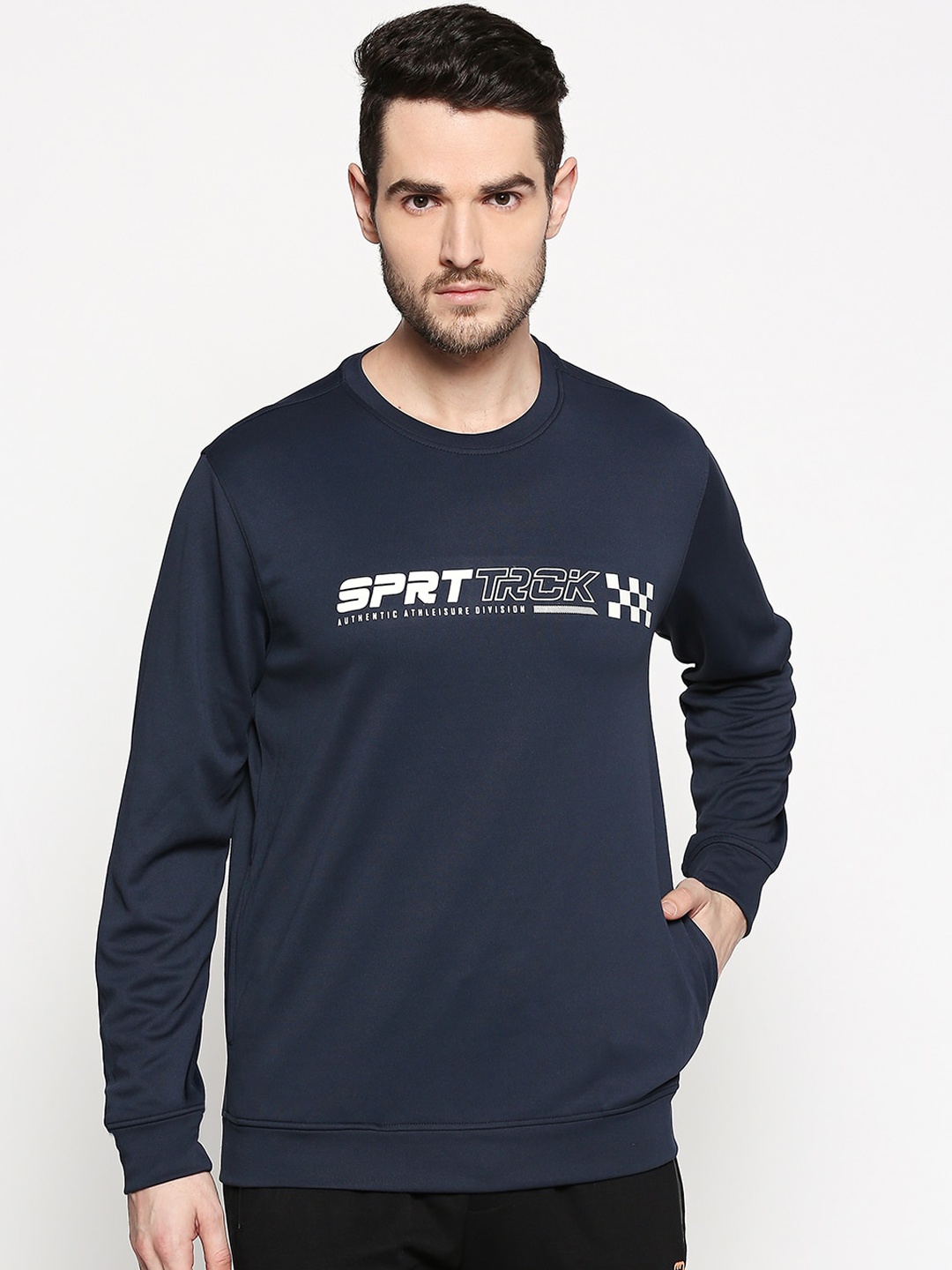 

Ajile by Pantaloons Men Navy Blue Printed Sweatshirt
