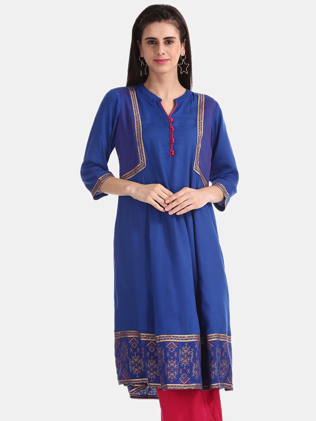 

Anahi Women Blue Solid A-Line Kurta