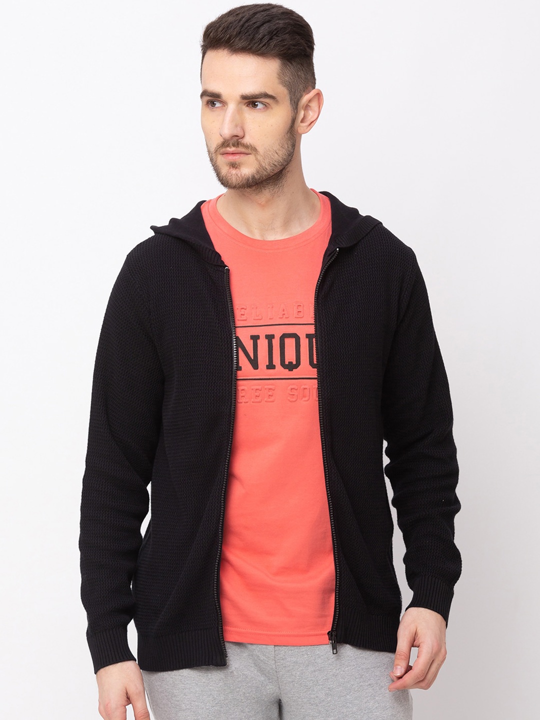 

Globus Men Black Solid Sweater