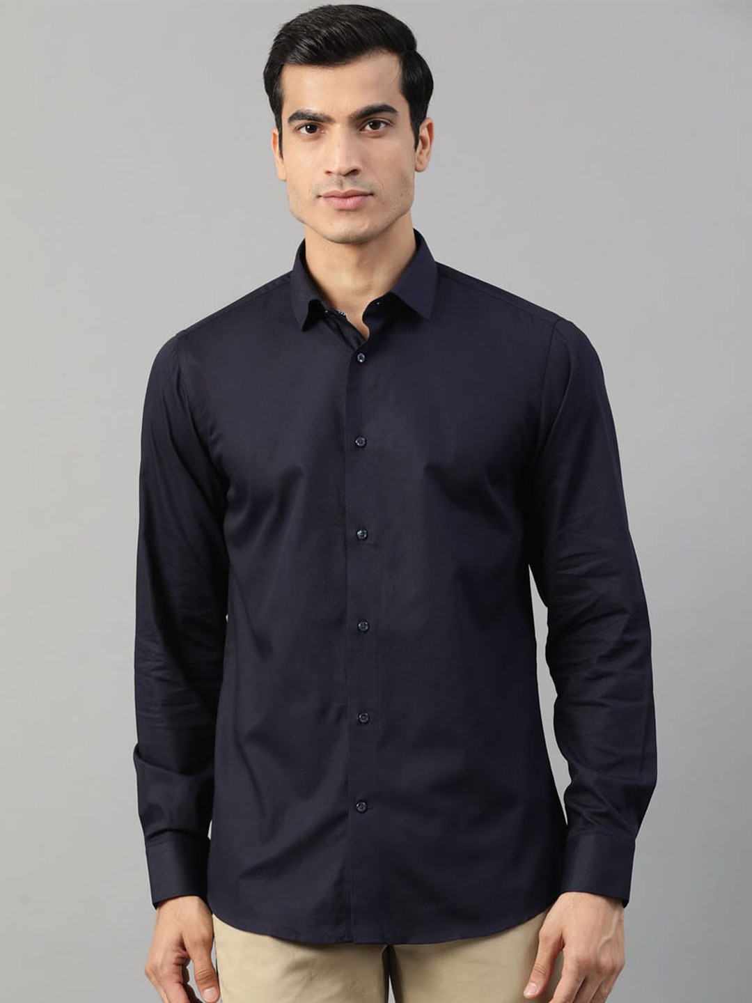 

HARSAM Men Blue Slim Fit Solid Casual Shirt