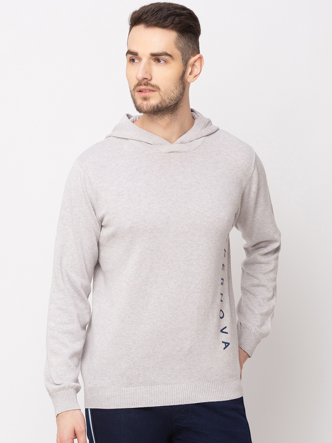 

Globus Men Grey Melange Solid Pullover Sweater