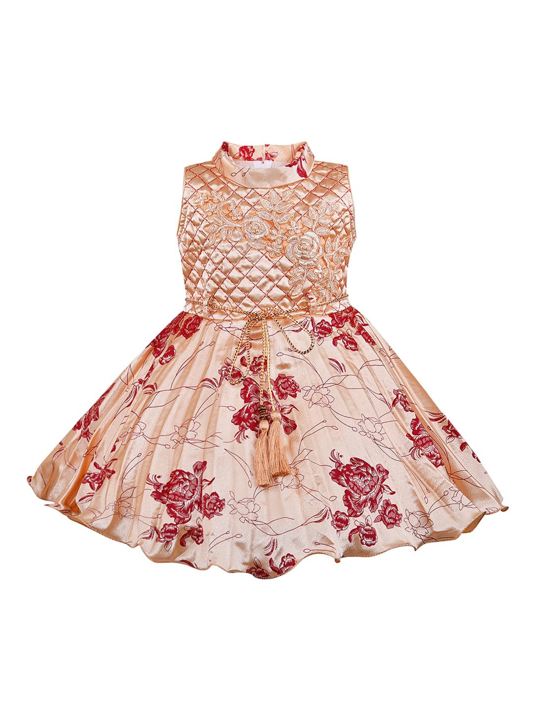 

Wish Karo Girls Maroon Printed Fit and Flare Dress
