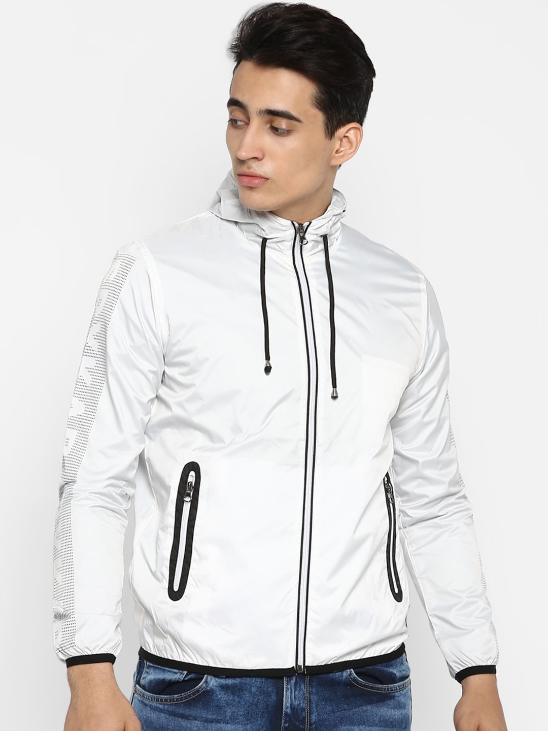 

SPYKAR Men White Printed Bomber Jacket