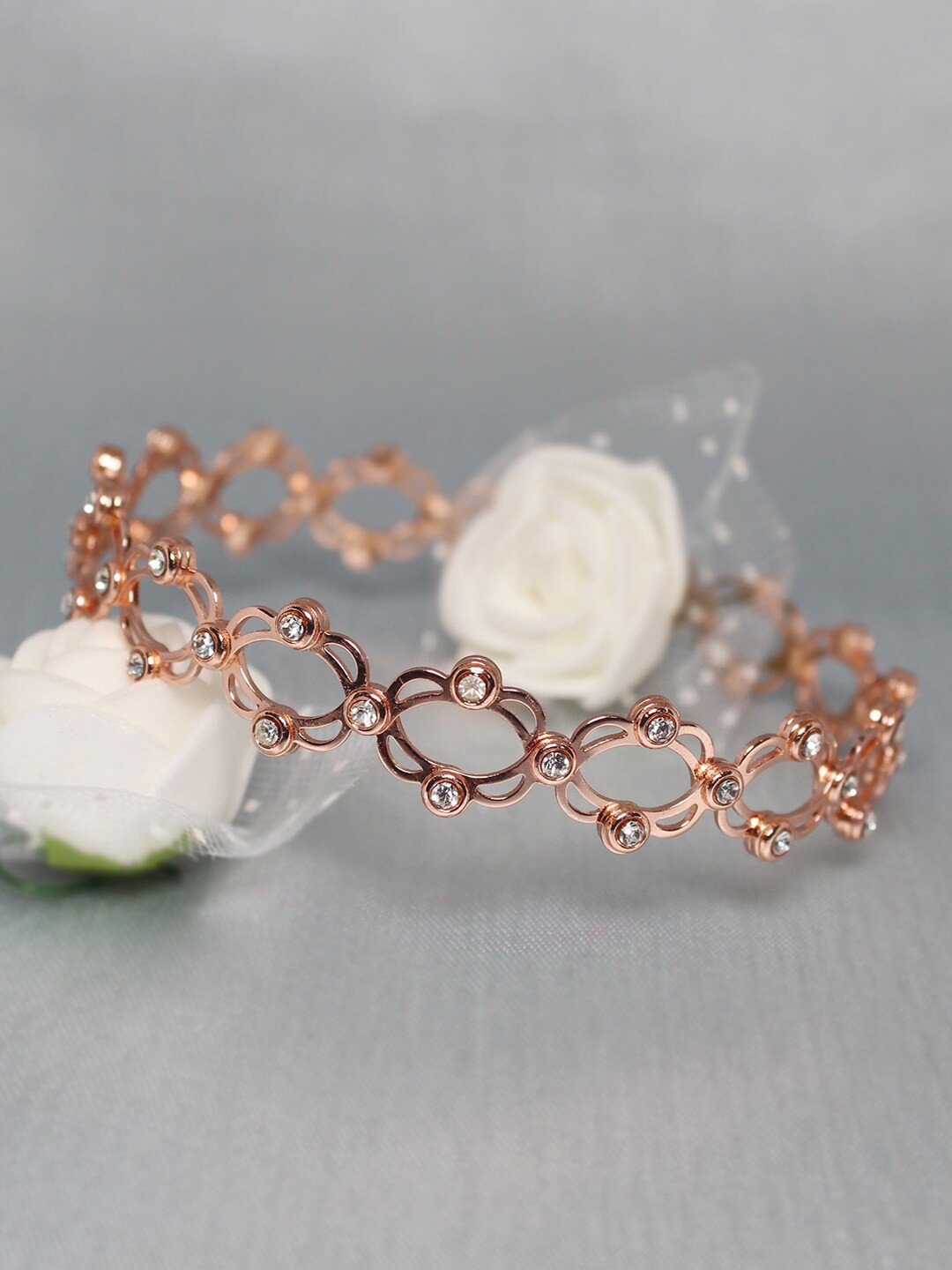 

GIVA 925 Sterling Silver Anushka Sharma Rose Gold Plated Supple Bracelet, Adjustable