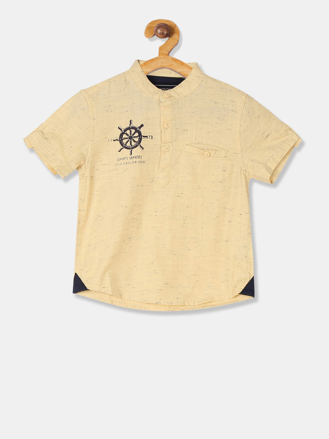 

Cherokee Boys Yellow Regular Fit Printed Casual Shirt