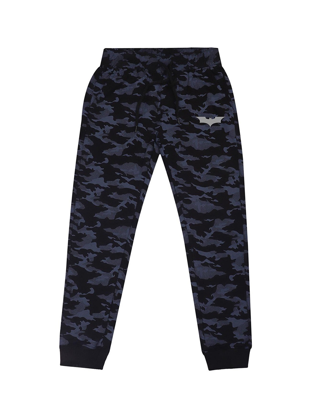 

Batman Boys Navy Blue & Black Camouflage Printed Slim-Fit Jogger