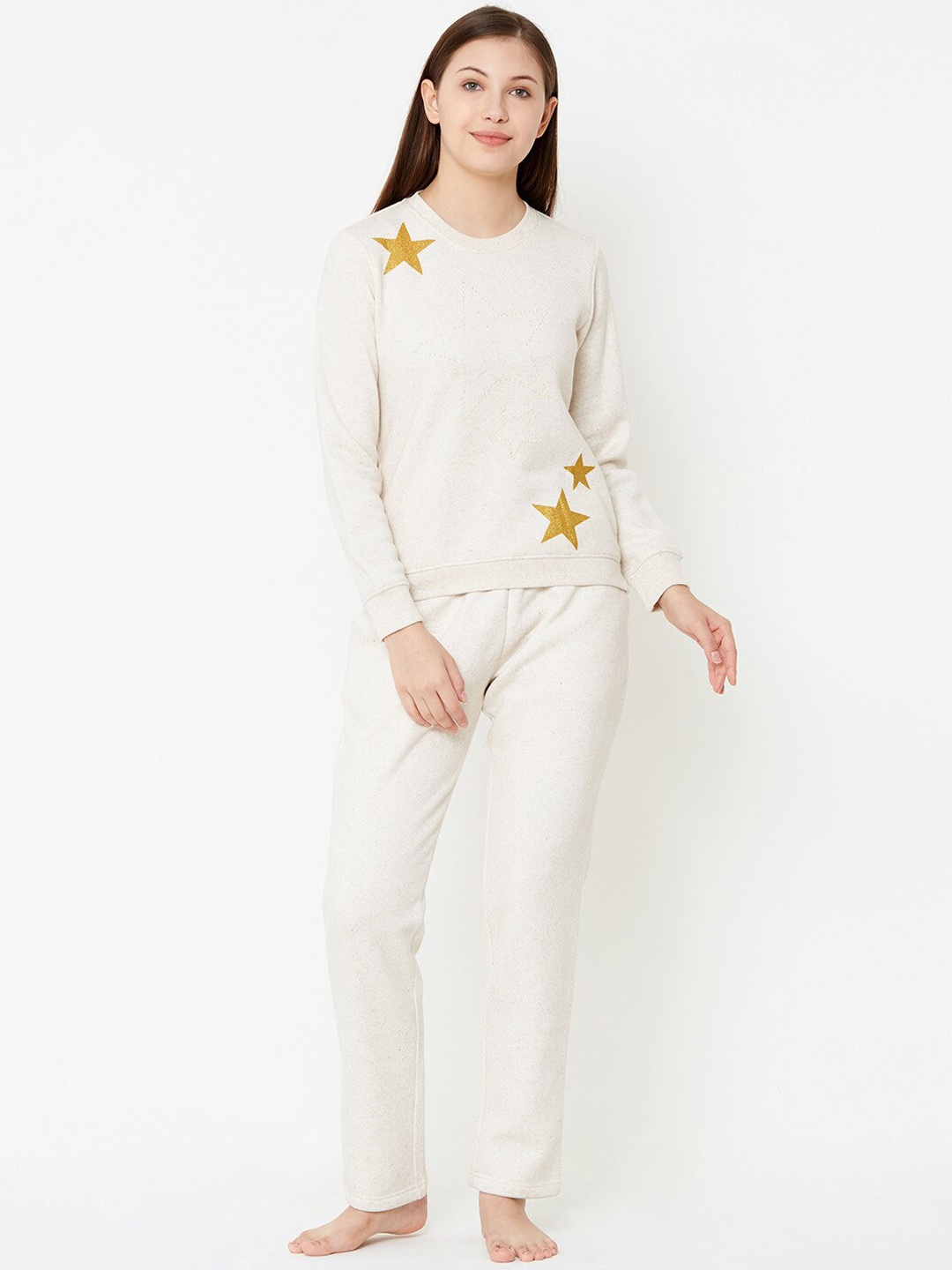 

Sweet Dreams Women White Printed Night suit