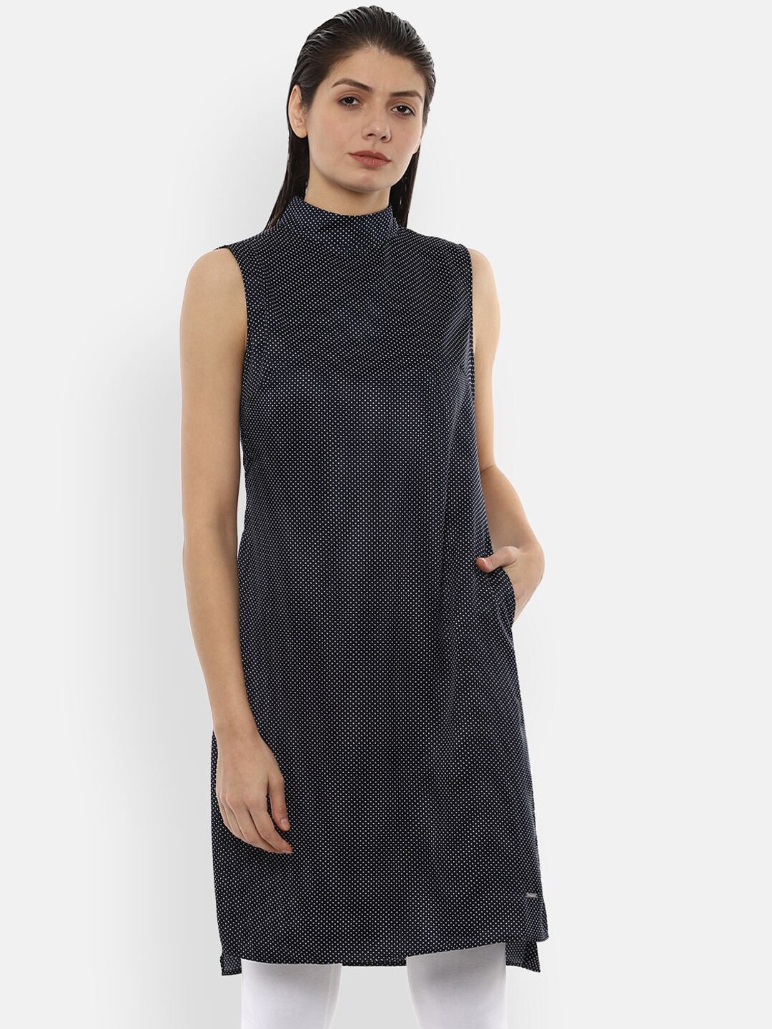 

Van Heusen Woman Women Navy Blue Printed Tunic