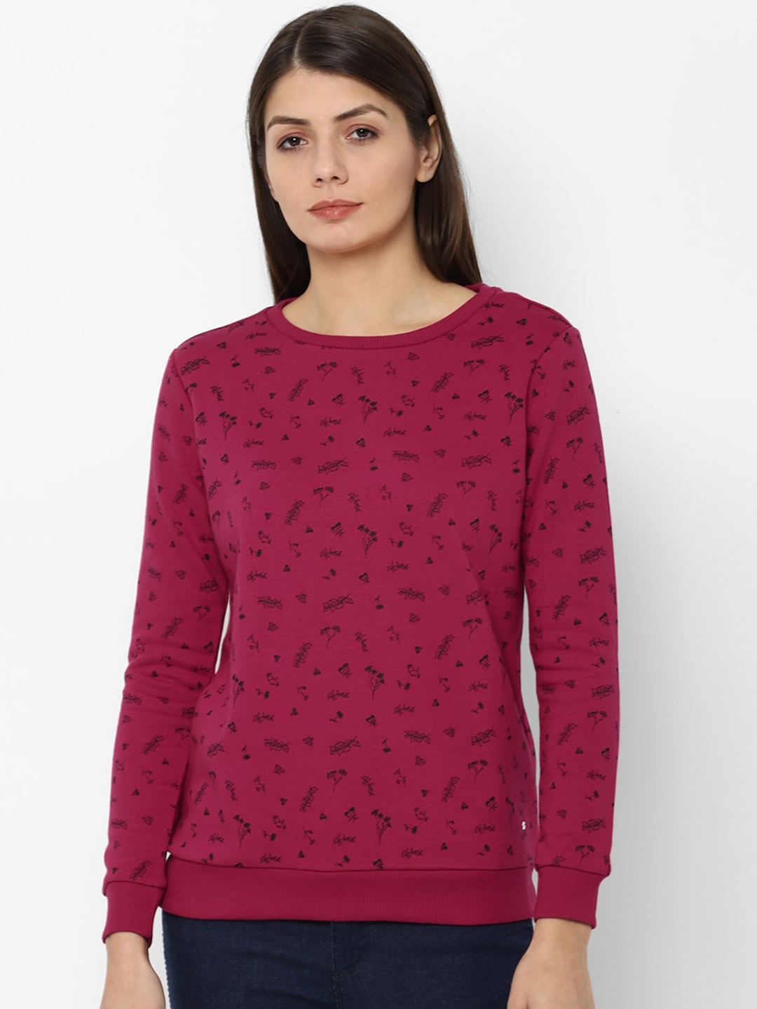 

Allen Solly Woman Magenta Printed Sweatshirt