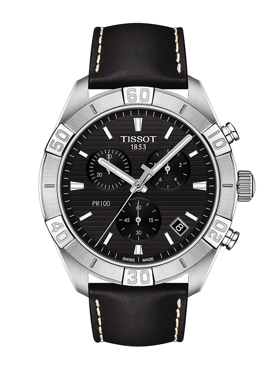 

TISSOT Men Black Leather Analogue Watch T1016171605100