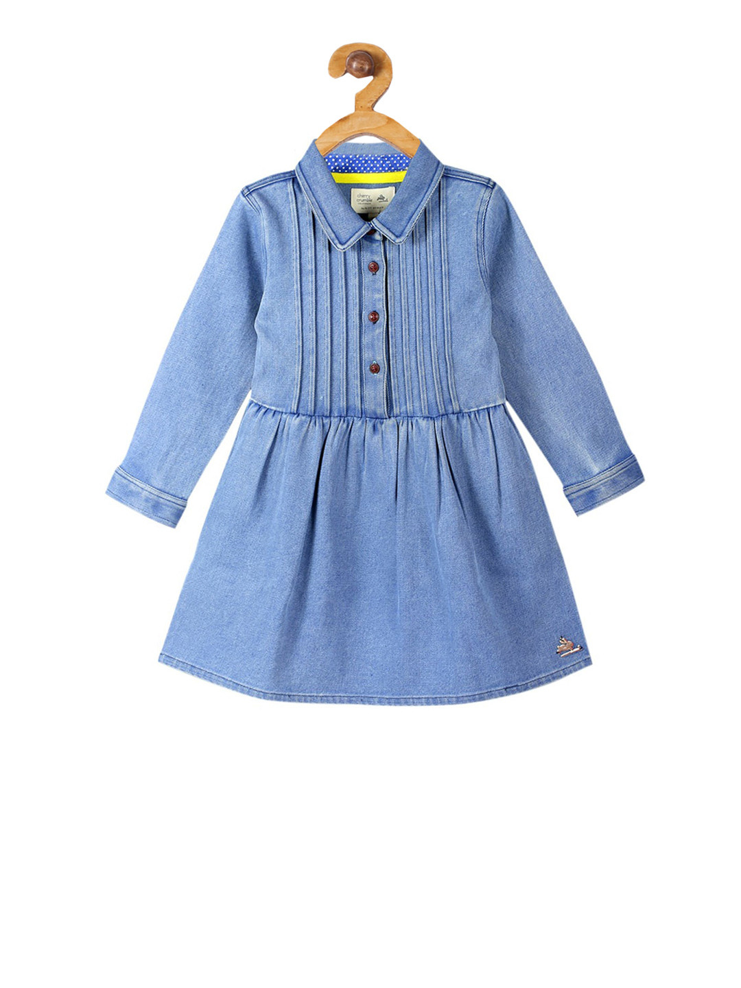 

Cherry Crumble Girls Blue Solid A-Line Dress