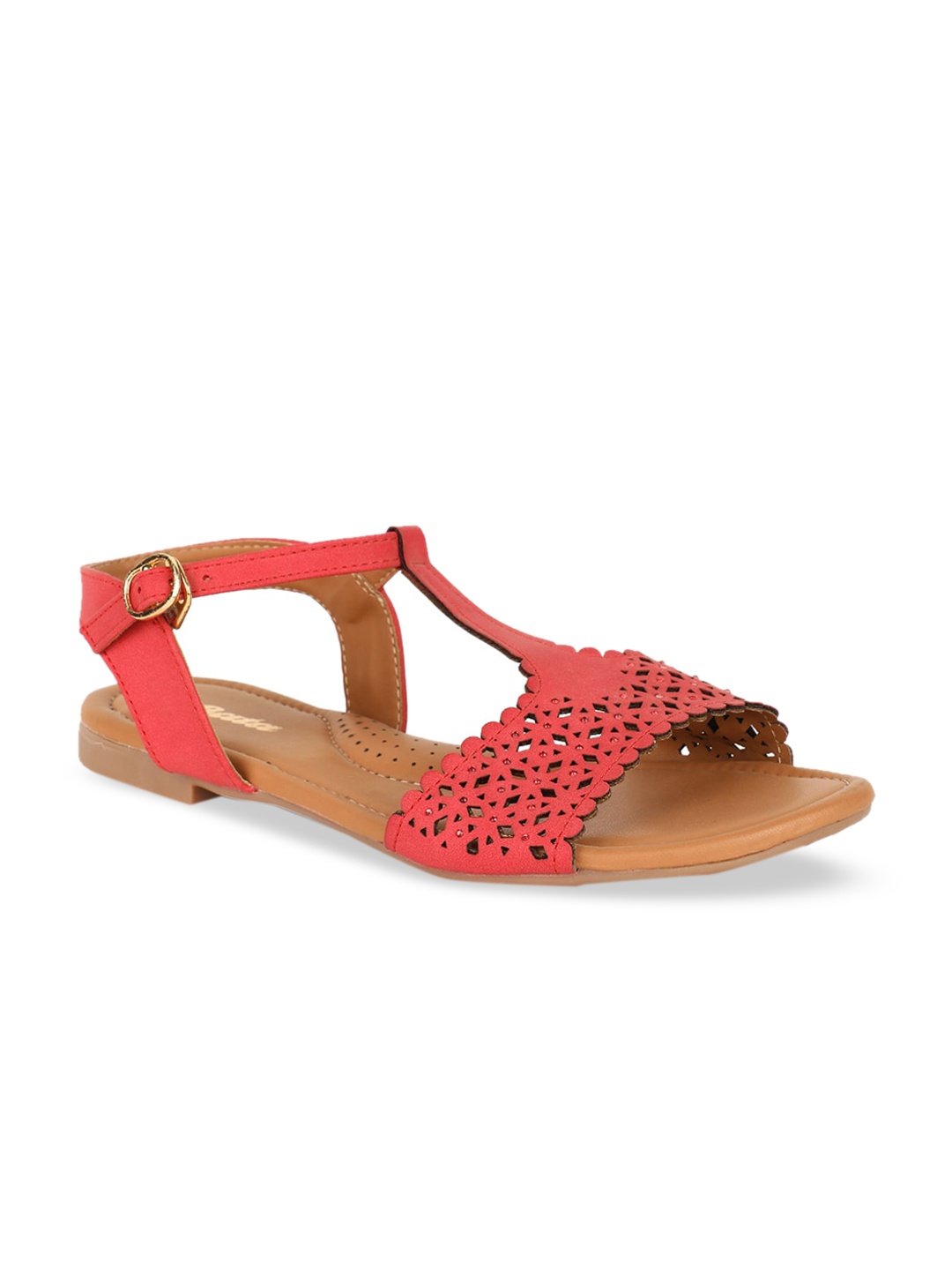 

Bata Women Red Solid Open Toe Flats