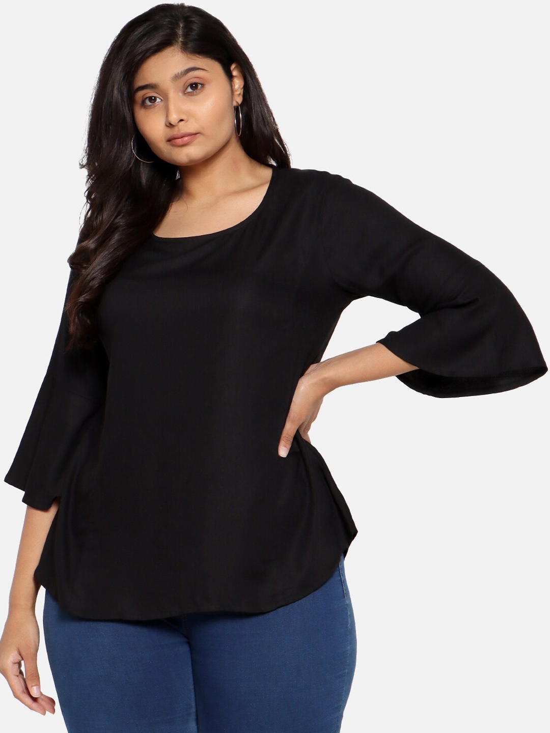 The Pink Moon Women Black Solid Top