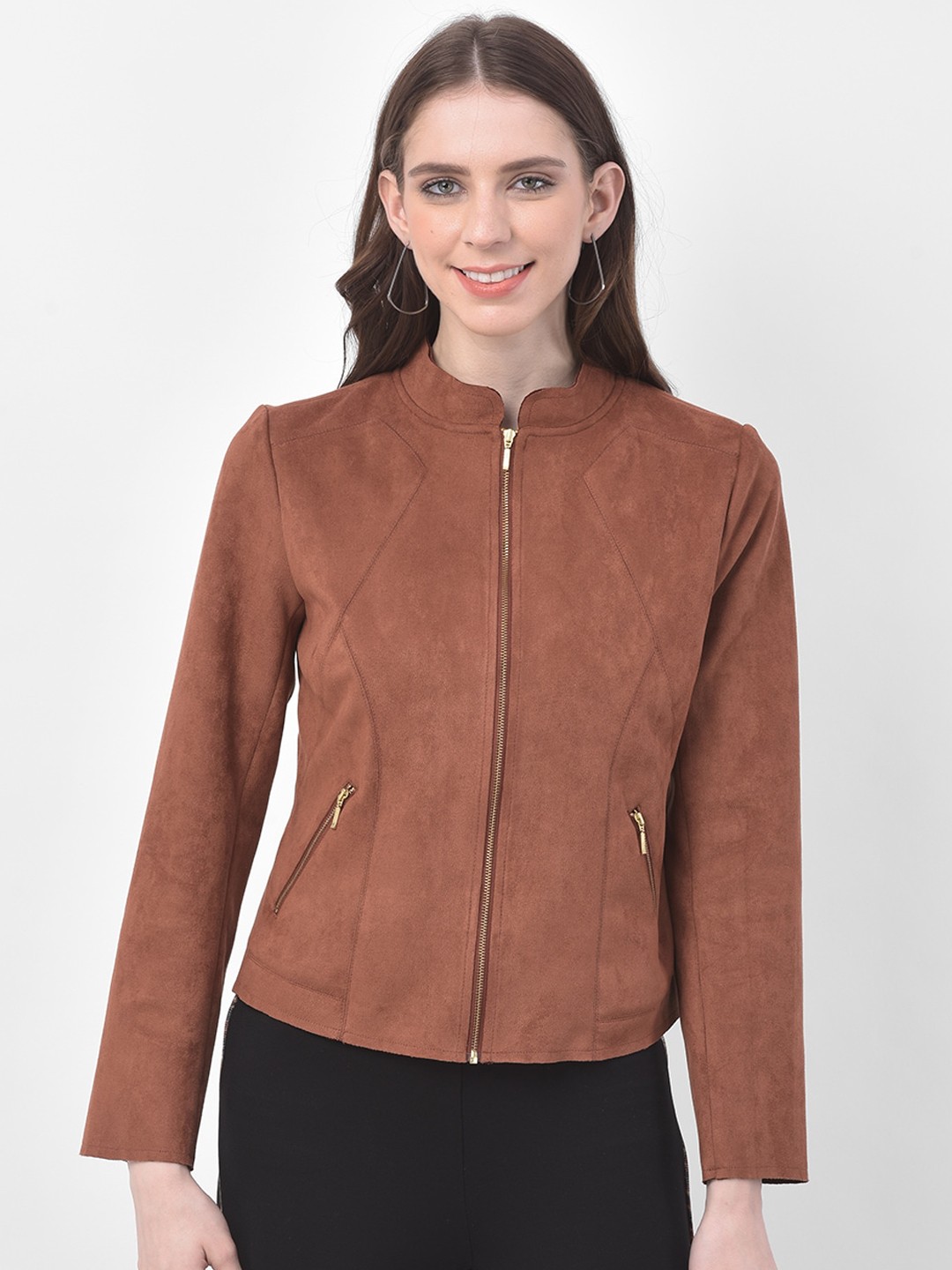 

Latin Quarters Women Brown Solid Tailored Jacket