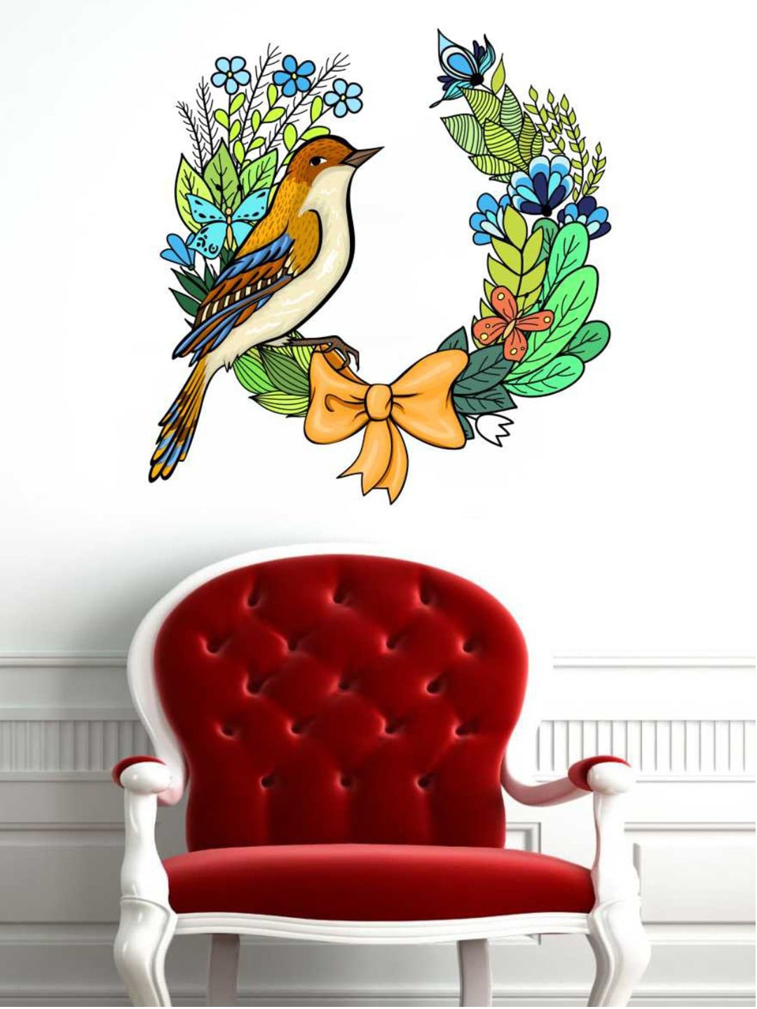 

rawpockets Bird n Nest Wall Stickers, Green