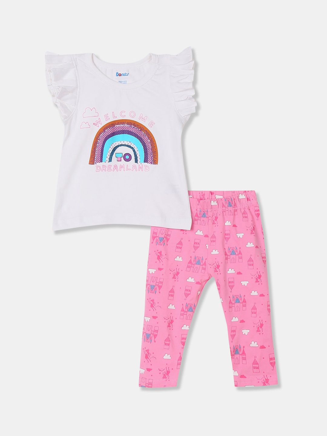 

Donuts Girls Assorted Printed Top With Pyjamas