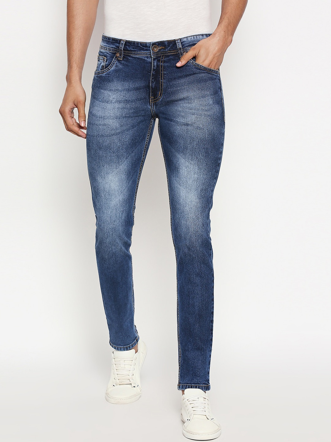 

High Star Men Blue Skinny Fit Mid-Rise Clean Look Stretchable Jeans