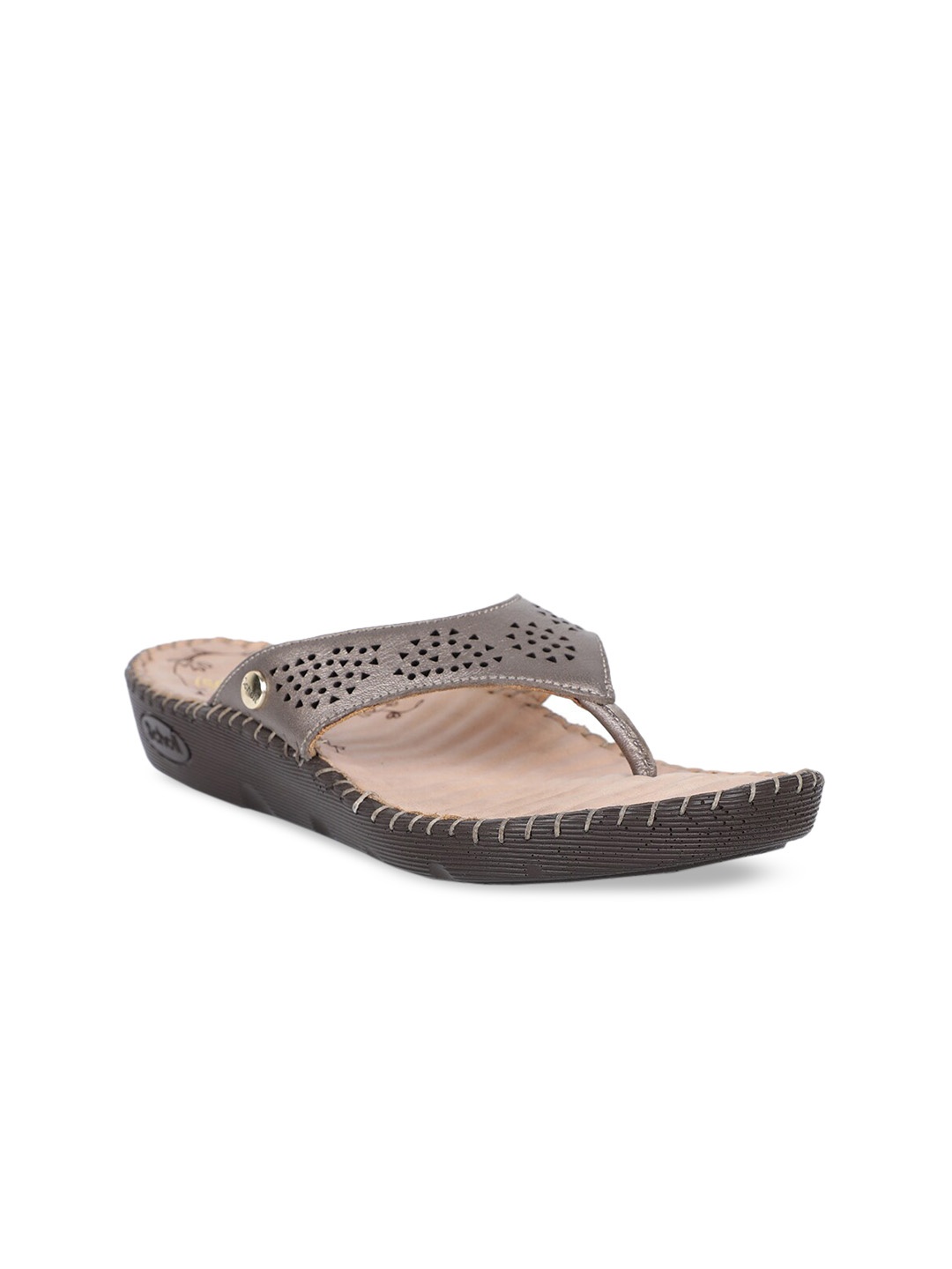 

Scholl Women Grey Textured Leather Comfort Heels