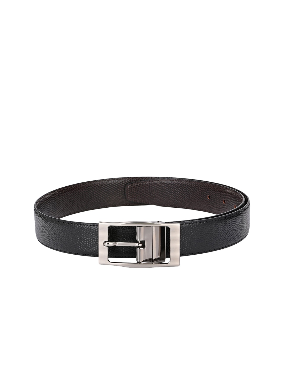 

Calvadoss Men Black & Brown Textured Reversible Formal Belt