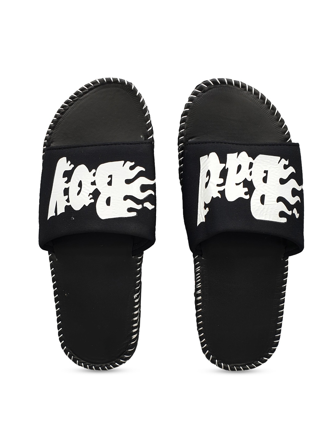 

Pampy Angel Men Black & White Printed Sliders