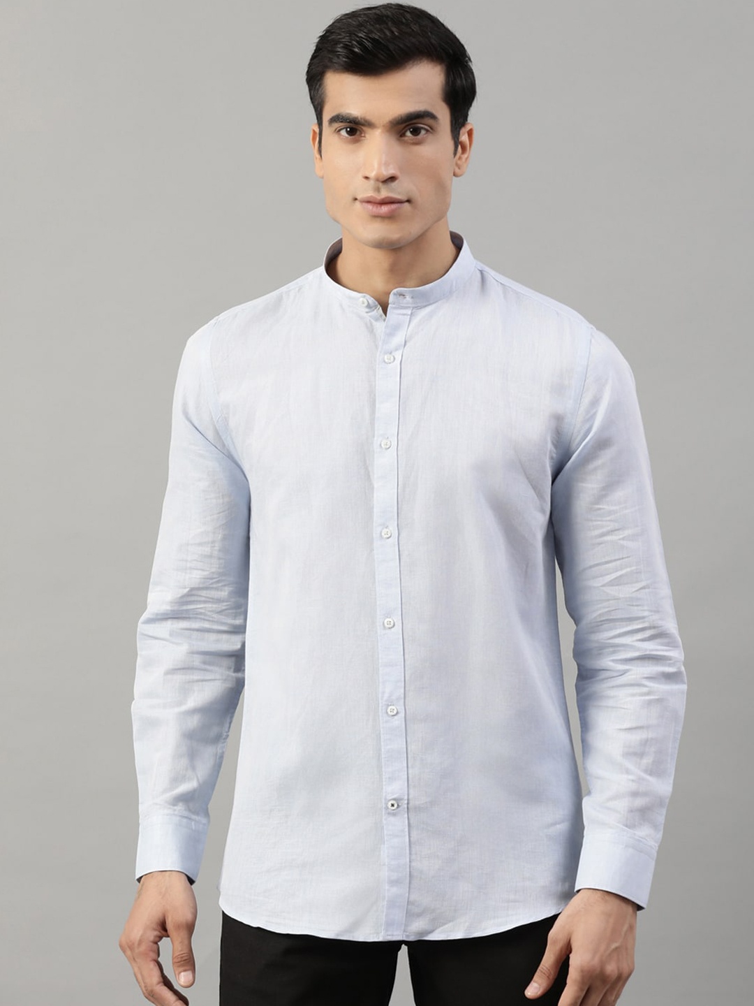 

HARSAM Men Blue Slim Fit Solid Casual Shirt