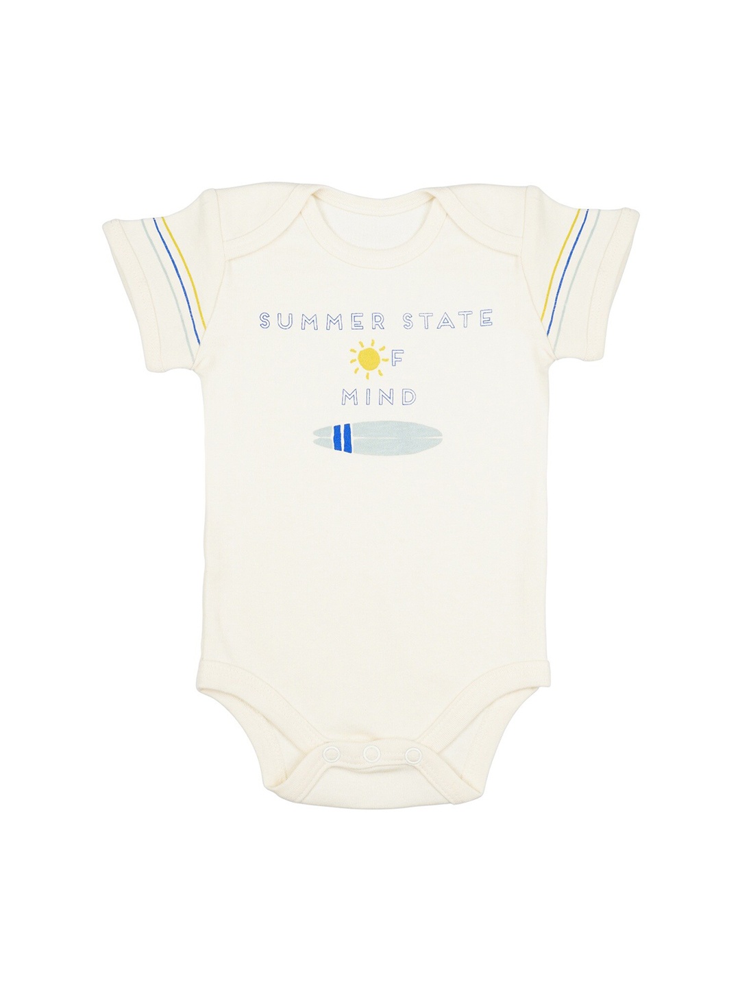 

Nino Bambino Kids Cream-Coloured Printed Organic Cotton Bodysuit