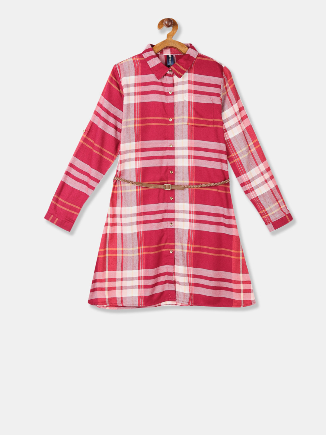 

Cherokee Girls Red & White Checked Shirt Dress