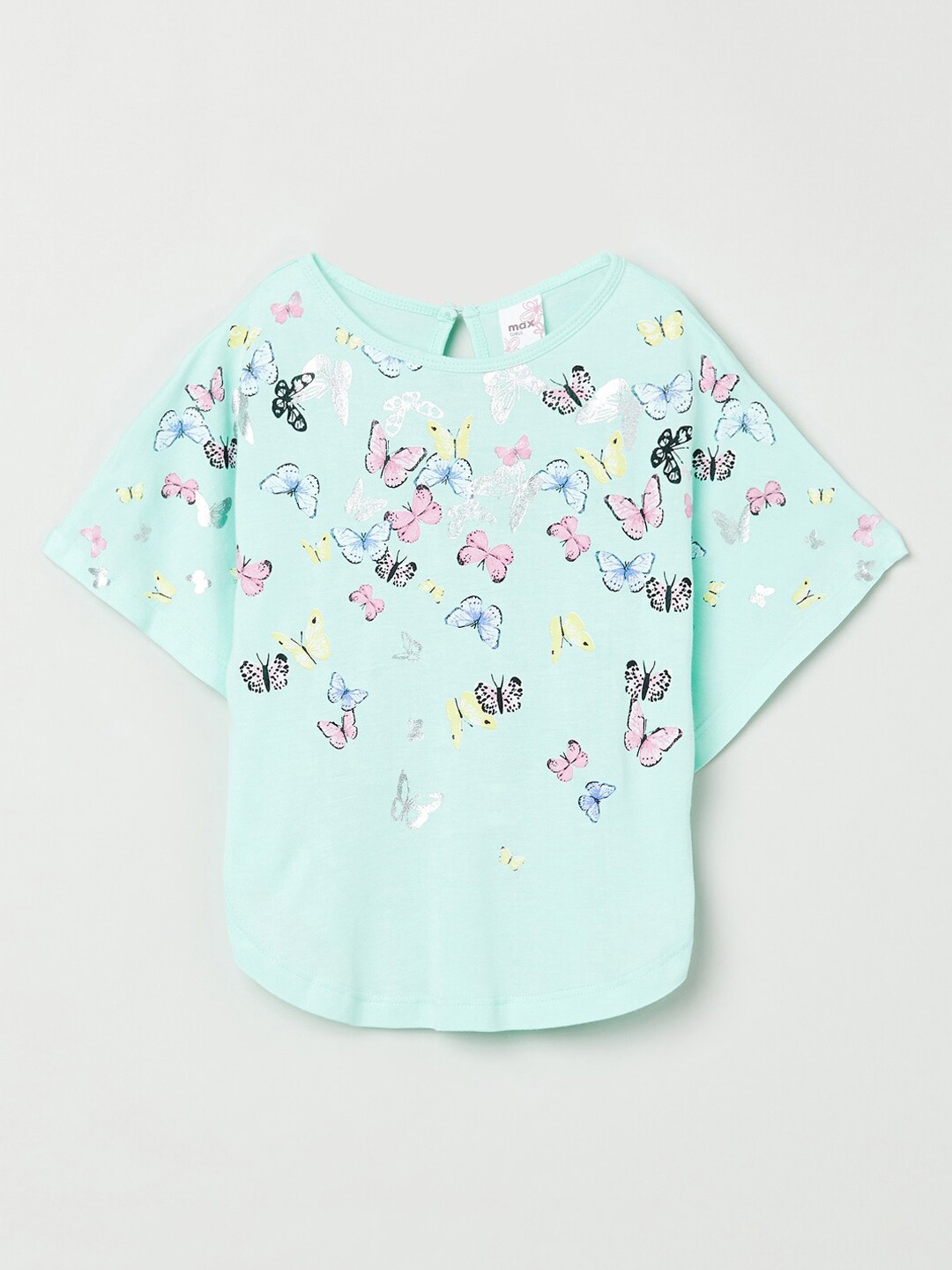 

max Girls Blue Butterfly Print Top
