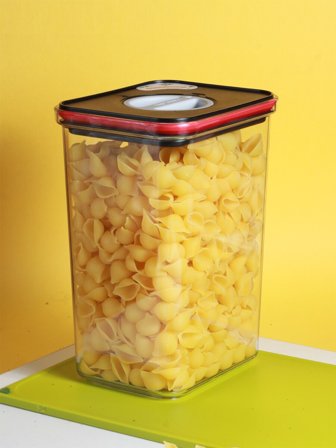 

NOW & ZEN Transparent & Black Solid Leak Proof Tritran Plastic Jar With Lid