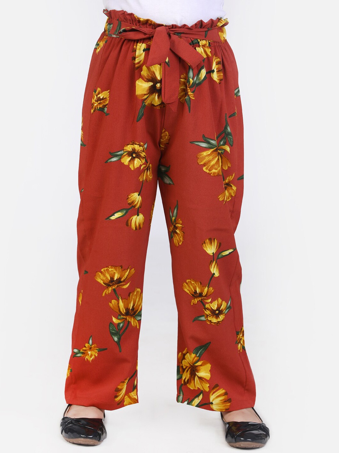 

Cutiekins Girls Brown Printed Straight Palazzos