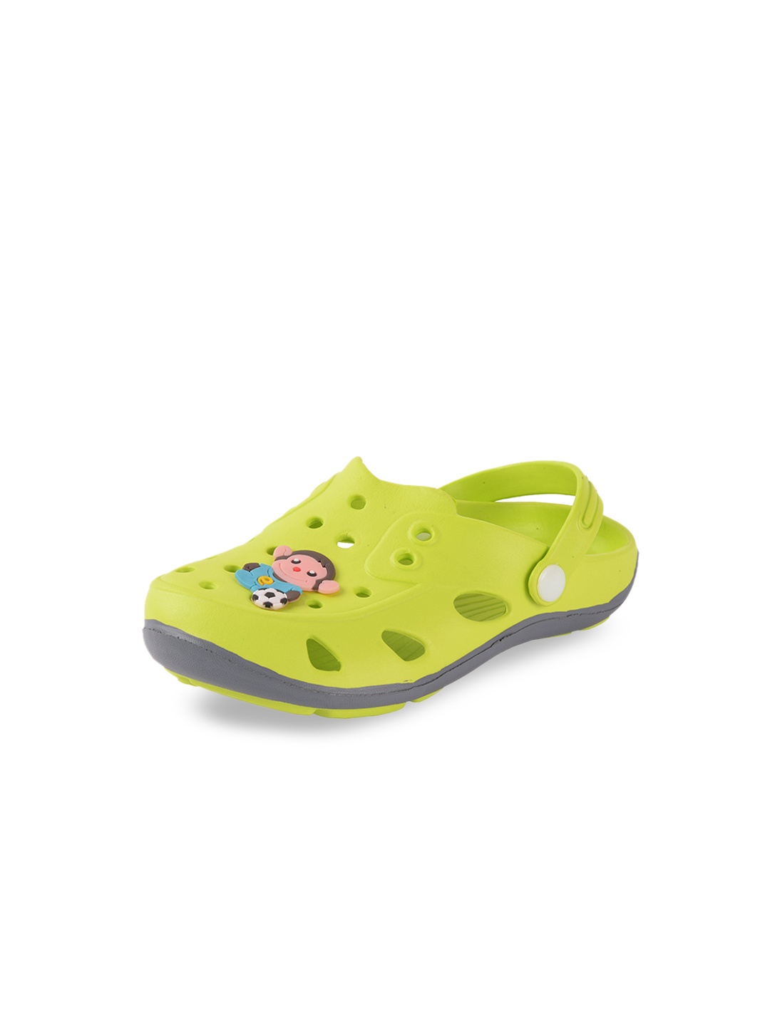 

Yellow Bee Boys Fluorescent Green & Grey Clogs