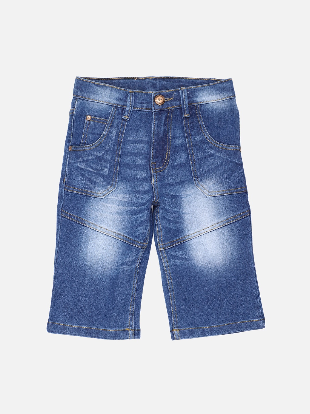 

PROTEENS Boys Blue Washed Regular Fit Denim Shorts