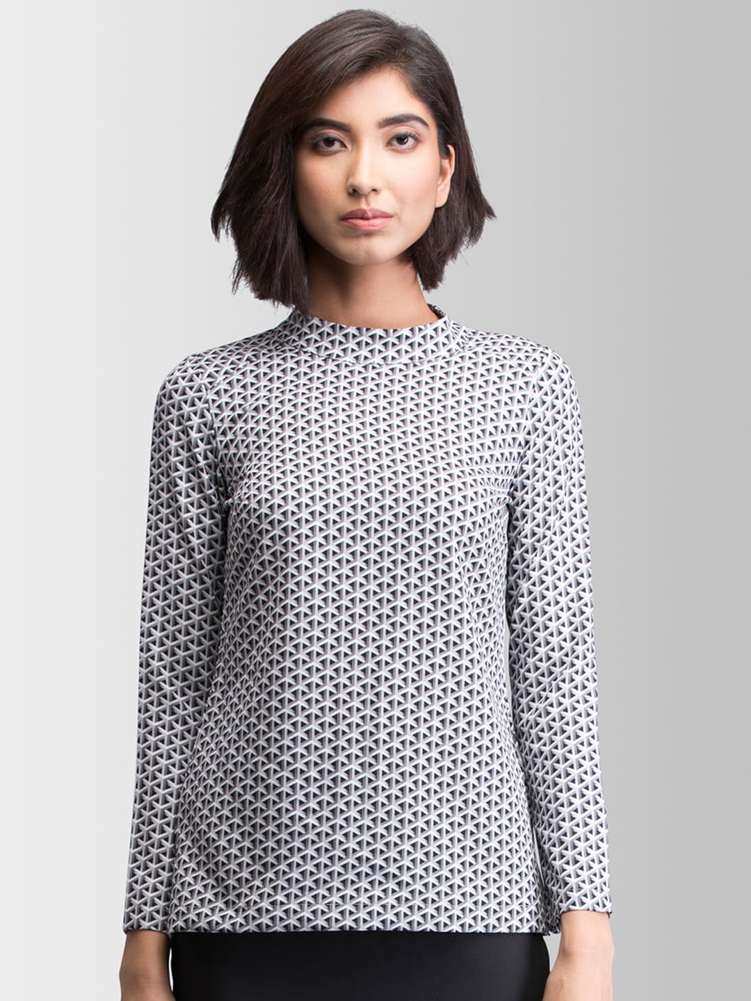 

FableStreet Women Grey Printed Top