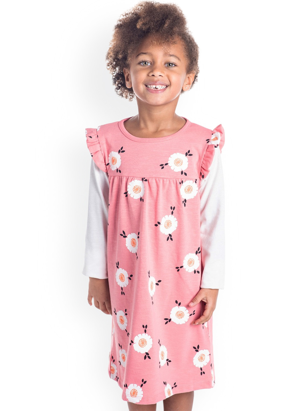 

Cherry Crumble Girls Pink Printed A-Line Dress