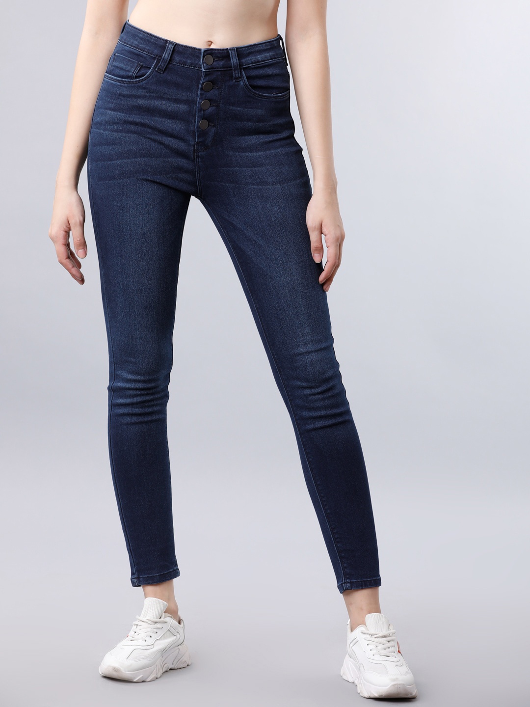 

Tokyo Talkies Women Navy Blue Slim Fit Mid-Rise Clean Look Stretchable Jeans