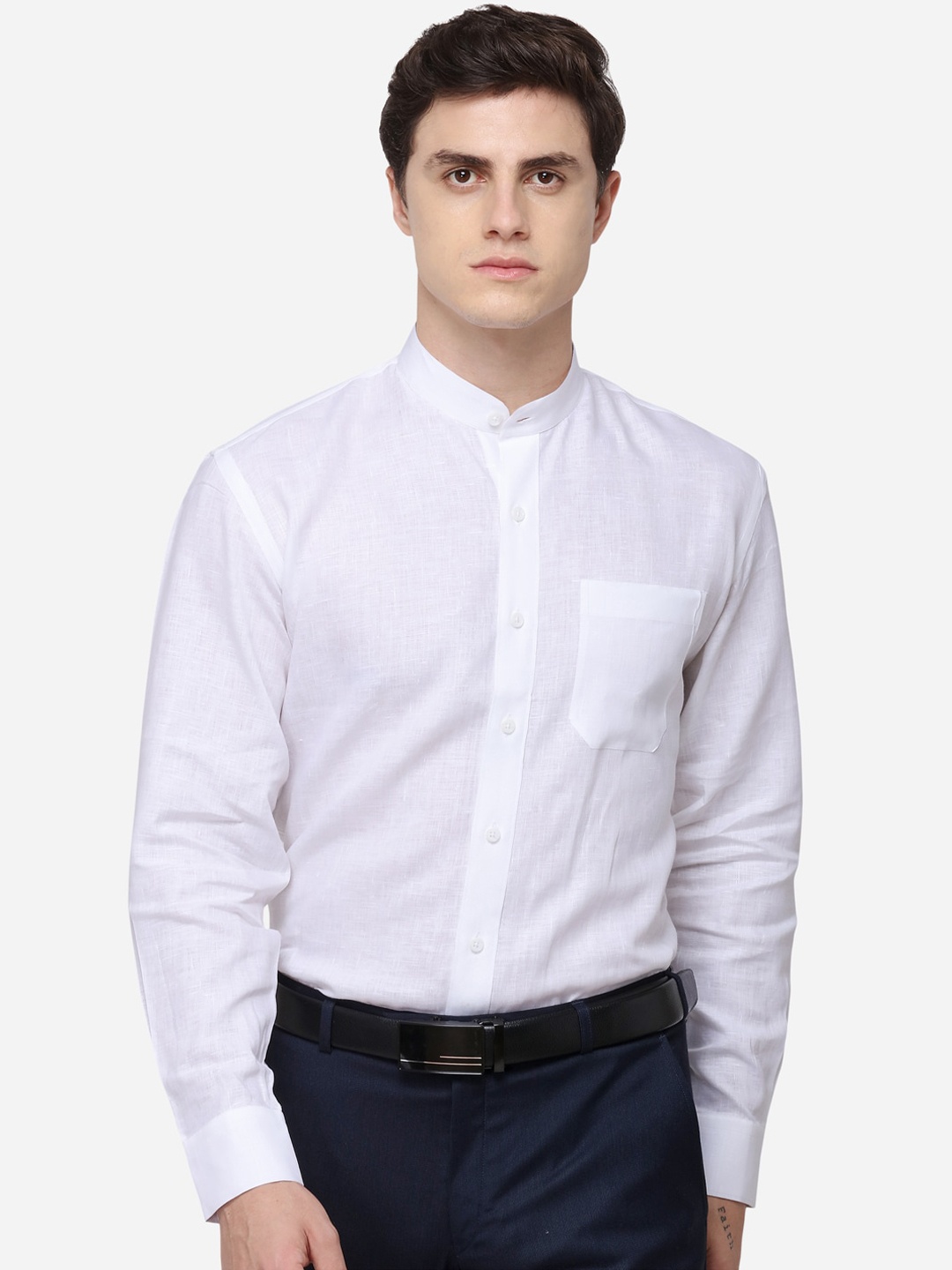 

JADE BLUE Men White Regular Fit Solid Formal Shirt