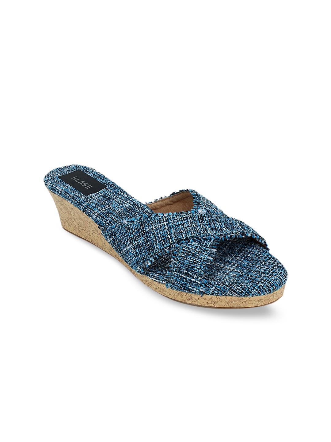 

KLASE Women Blue Woven Design Wedges