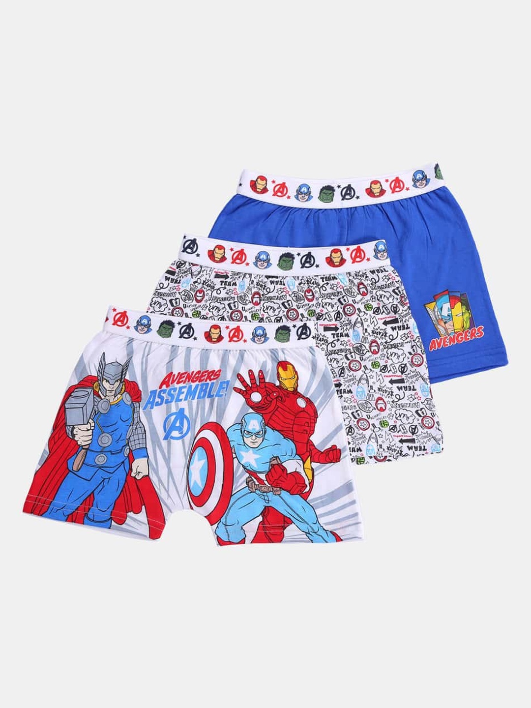

Bodycare Kids Boys Pack of 3 Assorted Avengers Printed Hipster Briefs, White