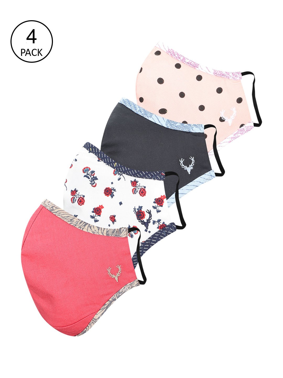 

Allen Solly Women Pack Of 4 Reusable 3-Ply Cloth Masks, Pink