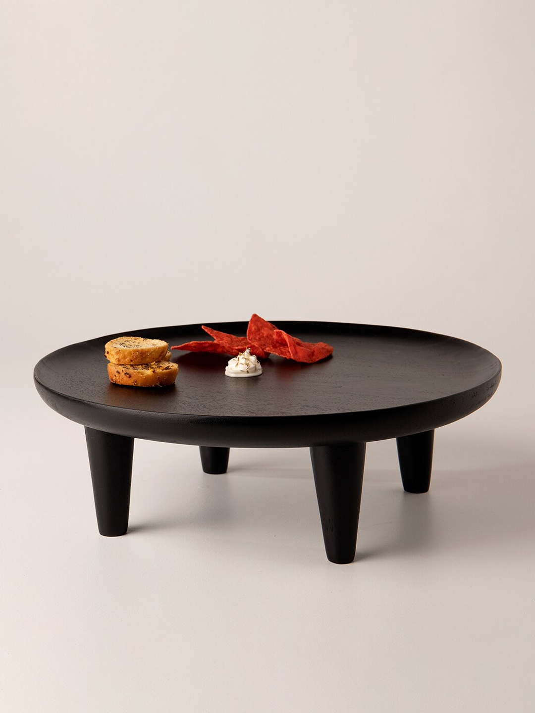 

ellementry Black Solid Midnight Mango Wood Platter